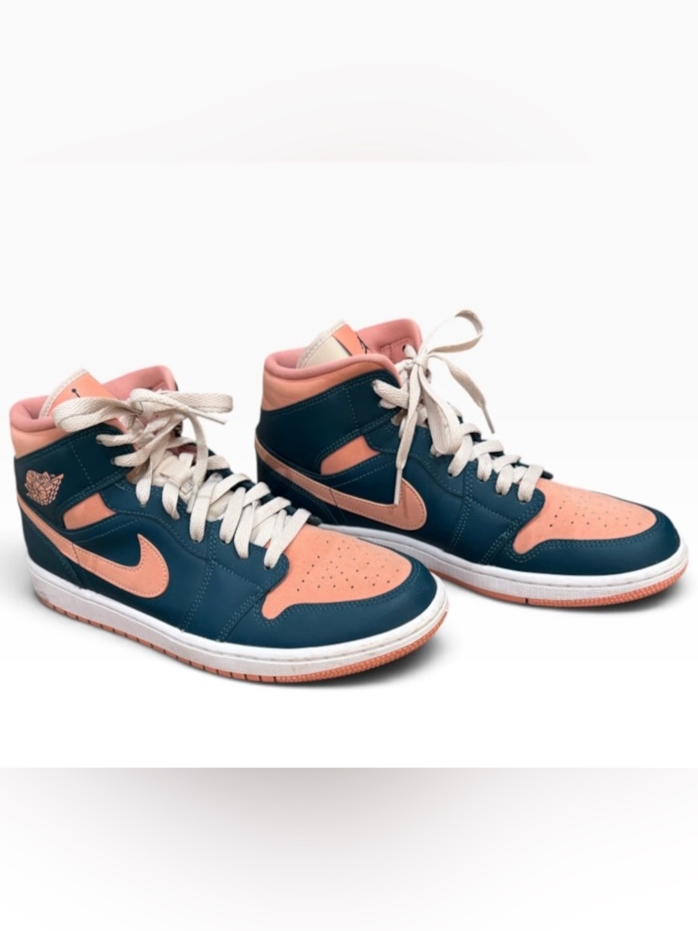 Jordan Women’s Mid-Top Sneakers in Dark Teal and Peach 9.5